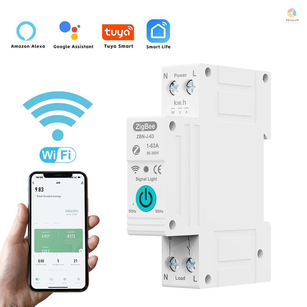 Tuya ZigBee Bộ ngắt mạch thông minh Điều khiển từ xa Công tắc điều khiển bằng giọng nói Trang chủ Điện thoại di động không dây Ứng dụng Kết nối Bộ ngắt mạch Tương thích với Trợ lý ans Amazon Alexa