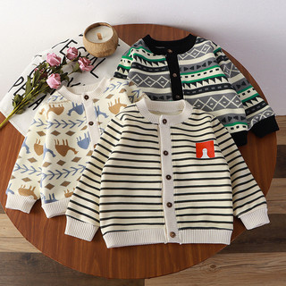 (6m-12Y) Áo khoác mùa thu đông trẻ em Áo len Cardigan dệt kim cho bé gái Áo Hoodie thời trang đa năng