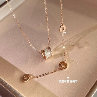 Dây chuyền bạc nguyên chất 999 sang trọng nhẹ nhàng cho phụ nữ, dây chuyền xương đòn vàng hồng cao cấp mùa hè 3.31 5OKR
