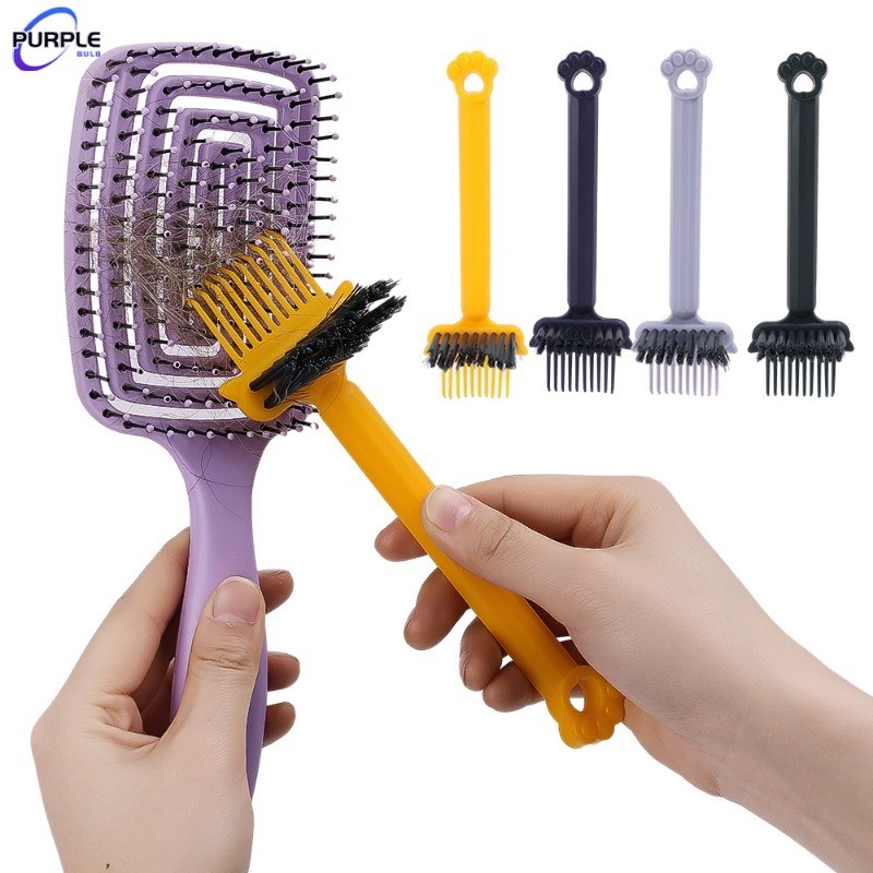 2in1 Bàn Chải Tóc Lược Làm Sạch Bàn Chải Bụi Rake Lược Nhúng Dụng Cụ Mini Tóc Bụi Bẩn Tẩy Để Loại Bỏ Tóc Bụi