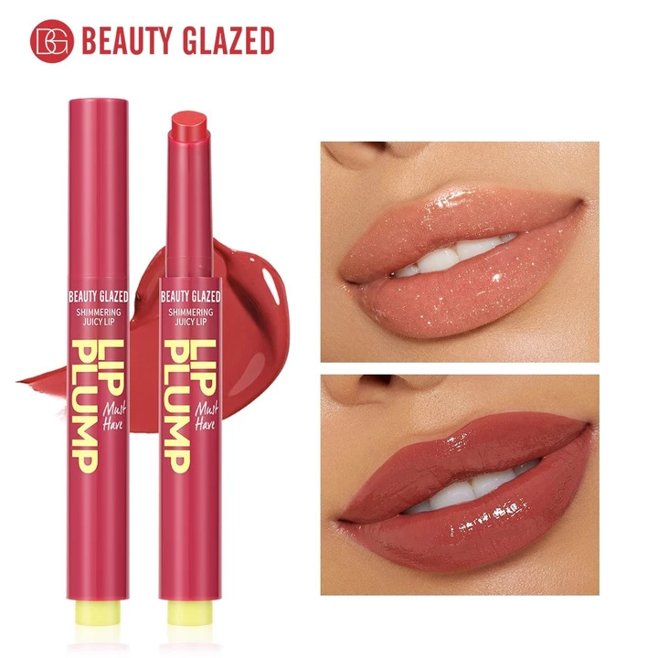 BEAUTY GLAZED Làm đẹp tráng men Shimmering Juicy Lip Plumper Lipstick Hàn Quốc Bóng Plump Sắc Tố Cao Mặc Lâu Môi Trần Nhẹ Không Dính Dưỡng Ẩm Môi Plumper