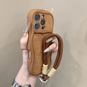 Ốp điện thoại cửa sổ lớn họa tiết sóng silicon màu trơn cho iPhone16 Pro Max 15 14 13 12 11 Pro Max bảo vệ camera chống sốc chống rơi mặt sau mềm