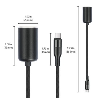 CLI USB C Male to Lighter Adapter 5V sang 12V Type C Cắm cho thiết bị ô tô Bộ chuyển đổi nguồn điện