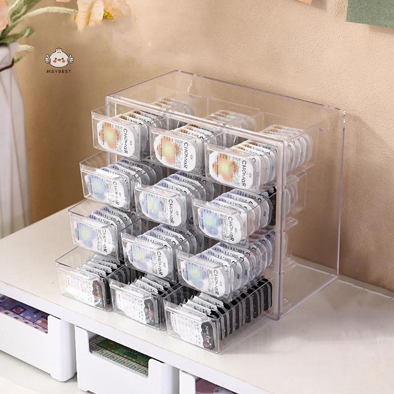 Maybest Beauty Hộp lưu trữ ống kính tiếp xúc dùng một lần hàng ngày Tủ kính áp tròng đa lưới Giá đỡ mắt Hộp lưu trữ trong suốt {VN}