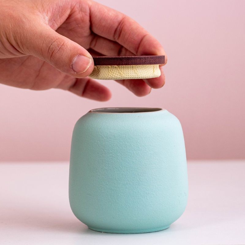 Bộ đồ đá di động Gốm sứ mờ Kích thước nhỏ Hộp đựng trà có nắp & Hộp đựng du lịch chống ẩm kín & Hộp đựng đồ