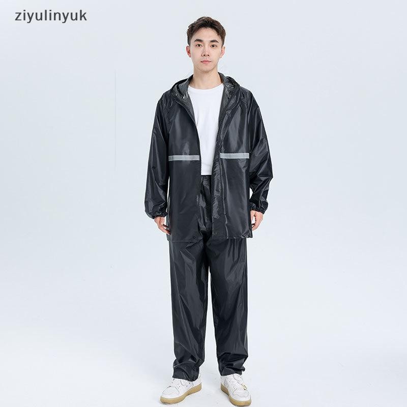 Ziyulinyuk 2 Chiếc Áo Có Mũ Trùm Đầu & Quần Mưa Phù Hợp Với Nam Nữ Ngoài Trời Chống Thấm Nước Mưa Có Dải Phản Quang Xe Máy Đi Áo Mưa EN