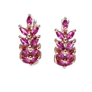 Châu Âu Mỹ ins Phong Cách Mới Đỏ Corundum Lúa Mì Tai Nhỏ Khóa Tai Nữ
