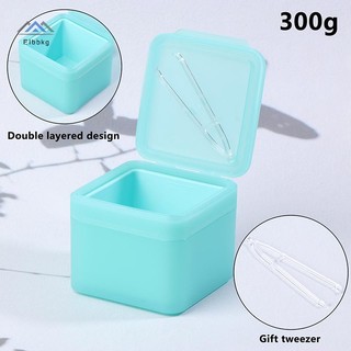 ELBBKG 300g Dụng Cụ Tẩy Trang Vuông Hai Lớp Hộp Cotton Flip Cover Tự Thích Cotton Nhíp Miếng Lót Hộp Bảo Quản Mới