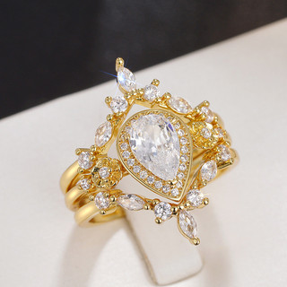 Bộ 3 Món S925 Bạc Zircon Nhẫn Trang Sức Thời Trang Đơn Giản Quà Tặng Nữ