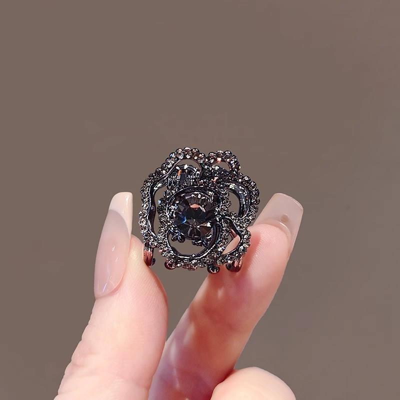 Mauropoli [Sẵn Sàng] Ánh Sáng Sang Trọng Phong Cách Hàn Quốc Rỗng Hoa Hồng Cá Mập Nhỏ Kẹp Tất Cả Trận Đấu Kim Cương Giả Tính Khí Bên Nổ Tóc Gãy Top Kẹp Tóc