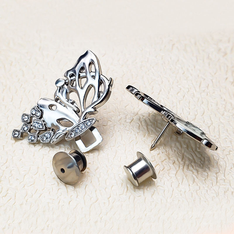 [YUNYUAN] Quần bướm mới chu vi eo là quần jean nút lớn và nhỏ không đường may nút điều chỉnh quần thắt lưng thắt chặt hiện vật khóa thắt lưng bướm
