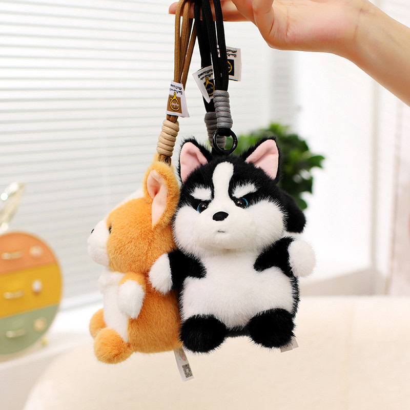 Rytanda Chó Sang Trọng Đồ Chơi Chó Dễ Thương Móc Chìa Khóa Chenery Corgi Husky Pacha Chó Vàng Mềm Mại Sang Trọng Trang Trí Trẻ Em Bạn Gái Quà Tặng Sinh Nhật