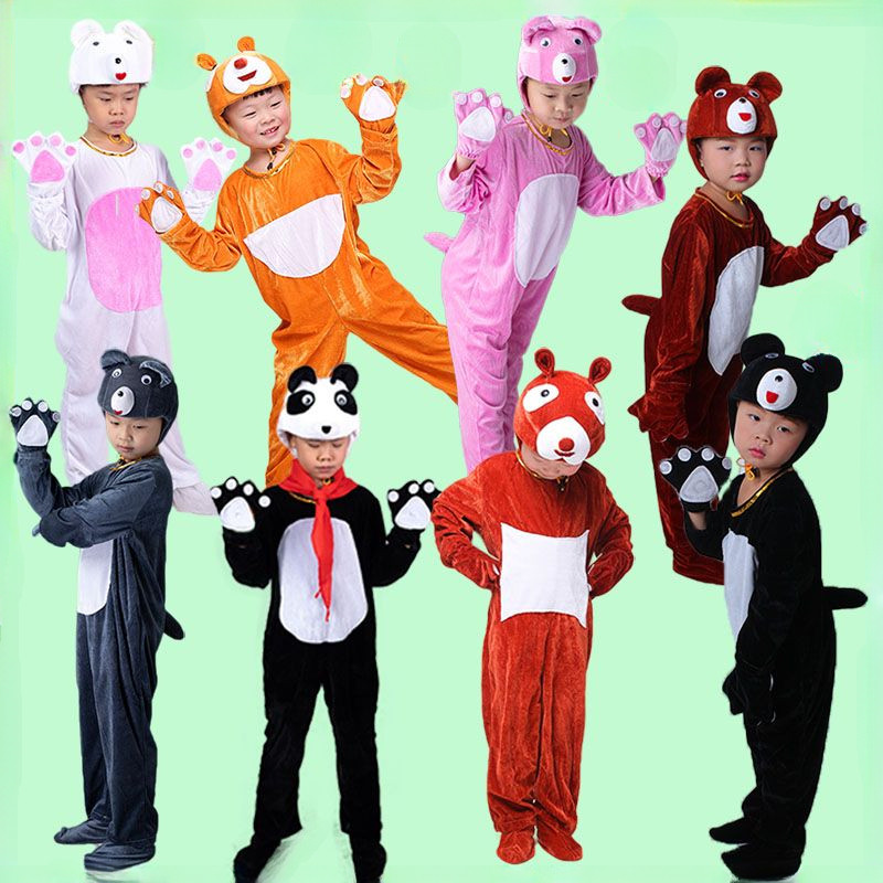 💕Chỗ💕 Quần Áo Trẻ Em Động Vật Múa 3 Đến 14 Tuổi Gấu Vàng Gấu Trúc Gấu Nâu Trang Phục Quần Áo Cho Bé Gái Trới Lạ Halloween