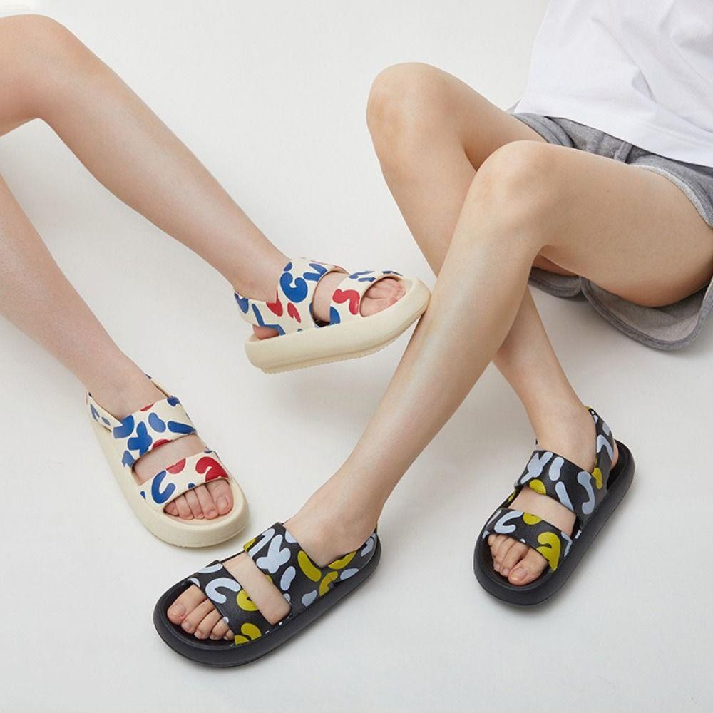 Dép in GILL, Dép đế dày mũi hở EVA, Đế dày đa năng chống trượt Dép thông thường mùa hè