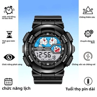 Đồng hồ trẻ em Doraemon, chống nước, chống sốc, chức năng báo thức, màn hình điện tử thông minh