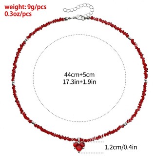 Vòng cổ hạt thủy tinh thời trang có accents trái tim tình yêu - Trang sức thủ công