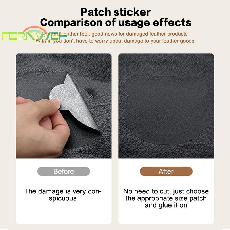 [Fernweh] 13 Cái / bộ Bọc Da Tự Dính Cho Ghế Sofa Ghế Ô Tô Miếng Dán Sửa Chữa Da Đen Miếng Dán Nhân Tạo Lỗ Tân Trang [MỚI]