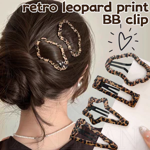 1 Cặp Kẹp Tóc Da Báo Retro - Kẹp BB Side Bangs - Kẹp Tóc Hình Đám Mây Tam Giác Nữ - Phụ Kiện Tóc Bé Gái Phổ Biến - Thanh Lịch Ngọt Ngào Hàn Quốc Dễ Thương