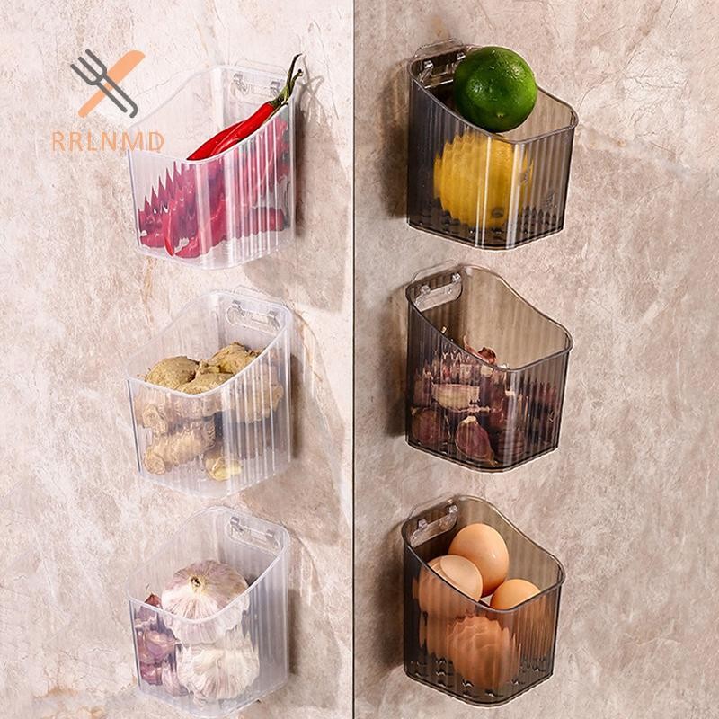 Rrlnmd 1 Cái Nhà Bếp Tỏi Gừng Và Hành Trong Suốt Giỏ Bảo Quản Treo Tường Nhỏ Treo Tường Hộp Bảo Quản Giá Để Đồ MỚI