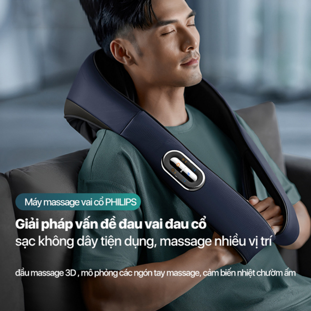 Đai choàng massage cổ vai lưng Philips PPM3522 Tiêu Chuẩn - Bảo hành 24 tháng