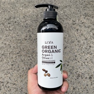 Dầu gội xả siêu mượt phục hồi LEVA Green Organic Argan & Olive oil ( hương nước hoa) 800mlx2 [ TN ]