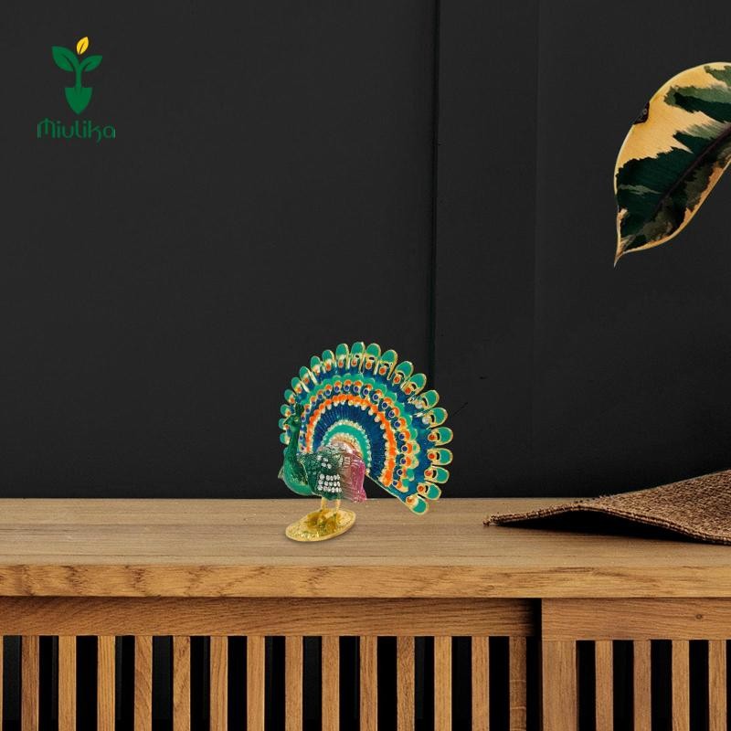 Tượng con công Mini Miulika Quà tặng sinh nhật Tượng kim loại cho bàn làm việc trong nhà Trang trại