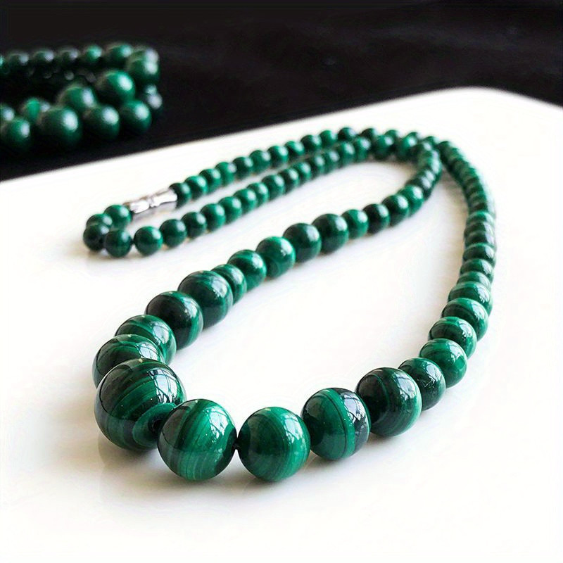 Mới Thanh Lịch Malachite Vòng Cổ Hạt Ngắn Tháp Chuỗi Xương Đòn Trang Sức