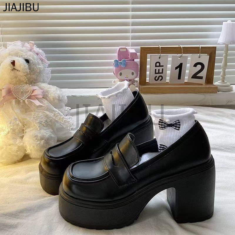 Size 35-46 Giày Nữ Size Lớn Chất Lượng Cao 45 Giày Đi Học Cao Gót Màu Đen 44 Giày Da Nhỏ Mũi Tròn Chống Trượt Phong Cách Anh Có Gót Dày 43 Korean Fashion Platform Mary Jane Shoes 42 Giày Công Chúa Lolita Đồng Phục JK Nhật Bản Cosplay Doll Shoes Giày Nhảy