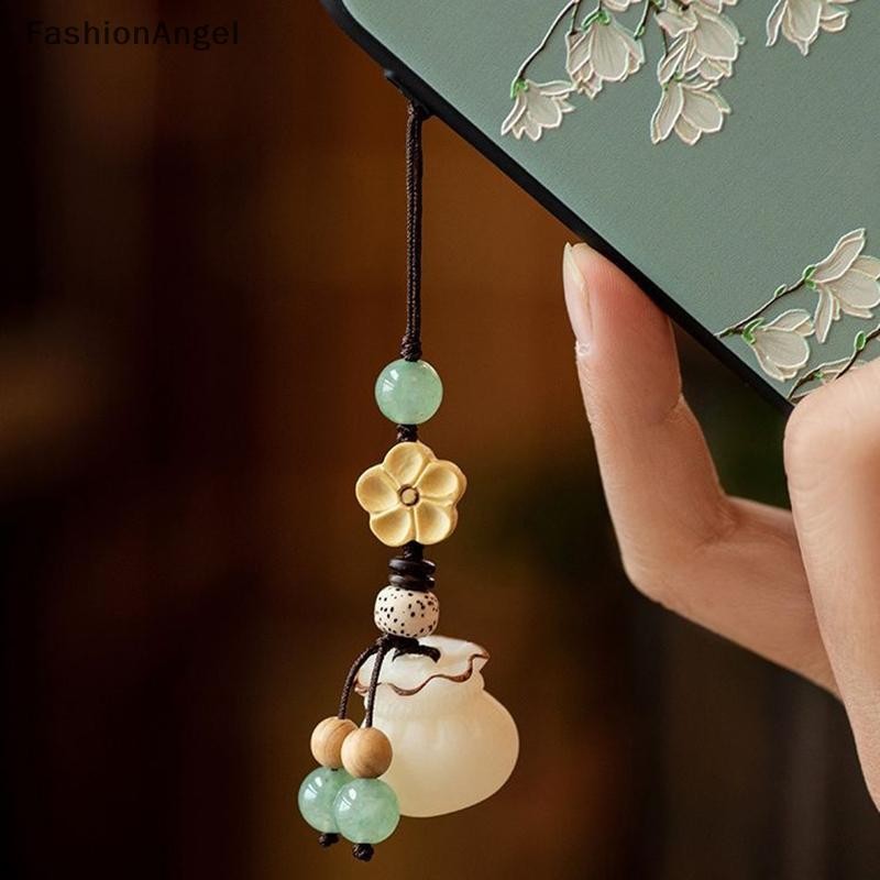 FashionAngel Sáng Tạo Điện Thoại Di Động Dây Móc Khóa Phong Cách Trung Quốc Túi Mặt Dây Chuyền Bồ Đề Dệt Tay Unisex Mặt Dây Chuyền Cầu Nguyện Điện Thoại Di Động Dây Xích VN