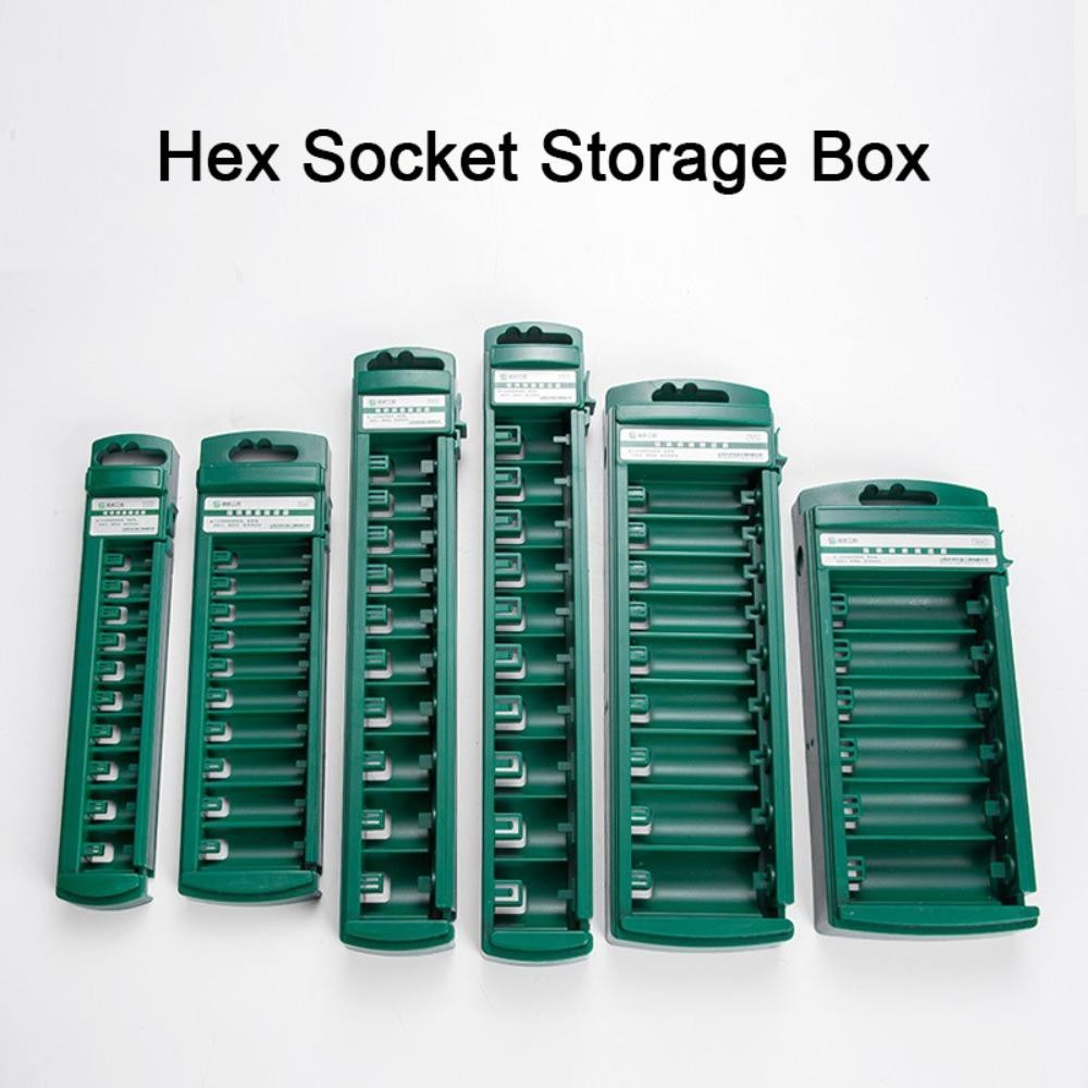 Hộp đựng cờ lê CATIYAHA, Hộp đựng cờ lê bằng nhựa 1 / 4 "3 / 8" 1 / 2 ", Dụng cụ lưu trữ ổ cắm màu xanh lá cây đa chức năng ABS Bits ổ cắm lục giác