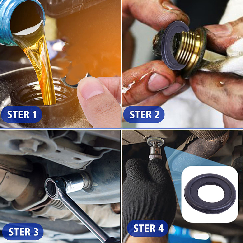 10-50 Cái M12 M14 Gioăng Cao Su Vít Xả Dầu - Phụ Kiện Sửa Chữa Tự Động - Nút Xả Dầu Niêm Phong Vòng Cao Su - Máy Giặt Niêm Phong Dầu Động Cơ Ô Tô Đa Năng