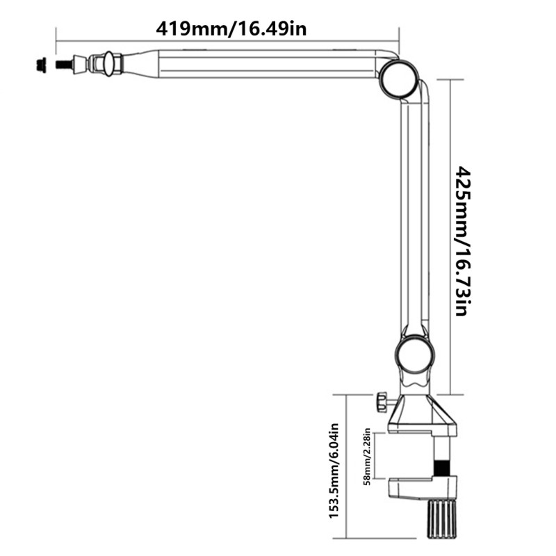 Ior 2 tầng có thể điều chỉnh treo Boom Mic Giá đỡ để ghi âm trực tiếp
