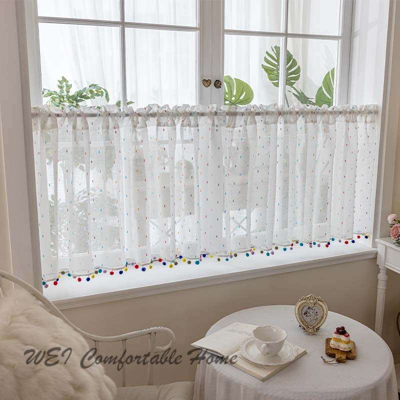 Phòng Trẻ Em Màn Hình Cửa Sổ Dễ Thương Nửa Rèm Phòng Ngủ Cửa Sổ Vịnh Đục Lỗ Chống Bụi Vỏ Sách Rèm Xấu xí Rèm Cà Phê Có Thể Tùy Chỉnh