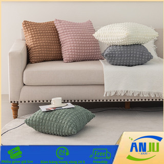 Vỏ Gối Tựa Lưng Sofa Nhung Tăm Sọc Vuông 45x45cm, Mềm Mại, Cao Cấp Trang Trí Sofa