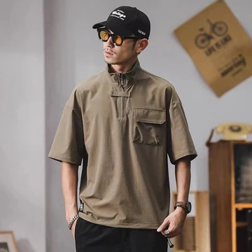 Áo polo Mỹ Ice Silk Áo Sơ Mi Khô Nhanh Tay Ngắn Rời Áo Thun Nam Nửa Tay Top Mỹ Áo Sơ Mi Nam Áo Sơ Mi Nam Lụa Băng Áo Sơ Mi Nhanh Khô Áo Sơ Mi Tay Ngắn Rời Áo Thun Nửa Top 4.2