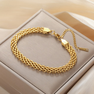 Skyrim Titan Thép Không Gỉ Vòng Tay Đơn Giản Mạ Vàng 18K 5.8MM / 8MM Chiều Rộng Trang Sức Thời Trang Cho Nam Nữ