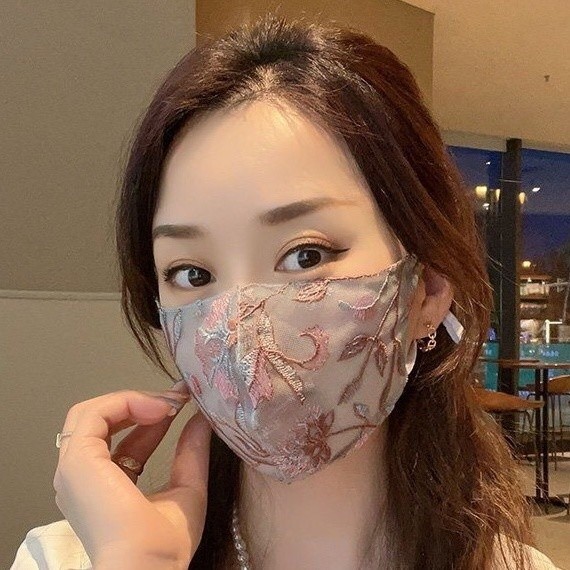 Mặt nạ chống nắng 3D hai lớp lưới thêu jacquard mới mùa hè, giá trị cao, thân thiện với da, thoáng khí, có thể giặt được 5YGP