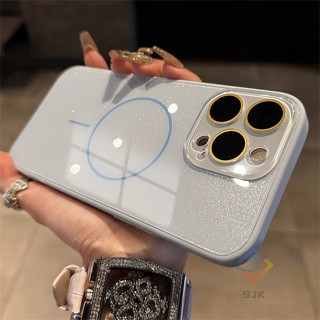 Ốp điện thoại từ tính lấp lánh cho iPhone 16 Pro Max 15 / 14 / 13 / 12 / 11 Pro Max & 15 / 16Plus có nắp ống kính máy ảnh Mặt sau cứng chống sốc