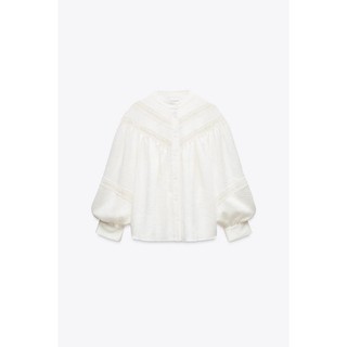 Zara Spring Nữ Niche Ren Trang Trí Nhẹ Nhàng Cổ Áo Sơ Mi Trắng2113900