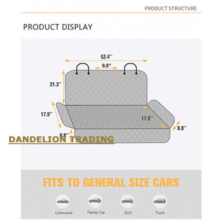 [DANDELION] Thảm chống nước cho thú cưng trên xe hơi, chống trầy xước ghế sau ô tô