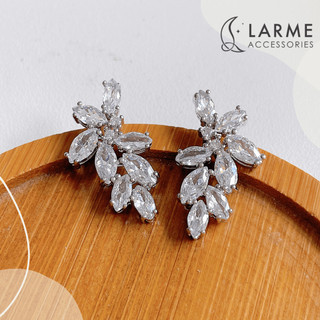 Khuyên tai nữ Bông tai đá phong cách nữ tính bông tai cô dâu, dự tiệc Larme accessories -KT0250