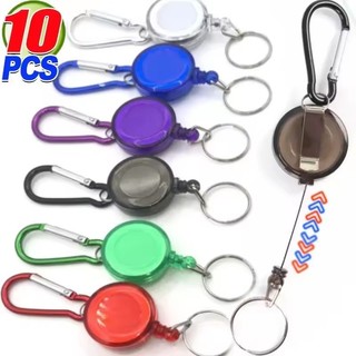 Móc khóa kéo có thể thu vào đầy màu sắc - Huy hiệu Reel ID Dây buộc chống trộm Cuộn dây đai giật Vòng chìa khóa
