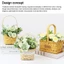 Giỏ dệt tay MARGREDY, Giỏ đựng búp bê Mini thu nhỏ DIY, Giỏ đựng hoa cầm tay bằng giấy thủ công thời trang chất lượng cao dành cho búp bê BJD / cho búp bê Ob11