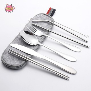 N & X Dao Kéo Túi Bảo Quản Bộ Đồ Ăn Vải Dây Kéo Thiết Kế Túi Nĩa Thìa Đũa Văn Phòng Cắm Trại Du Lịch Hộp Đựng Đồ Dùng.