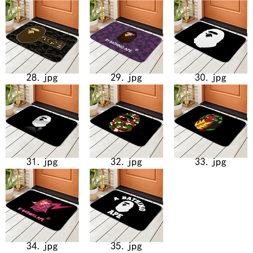 Thảm cửa Logo Bape Ape Thảm chống trượt Tấm lót phòng tắm Tắm Thảm chống trượt (60x40cm)