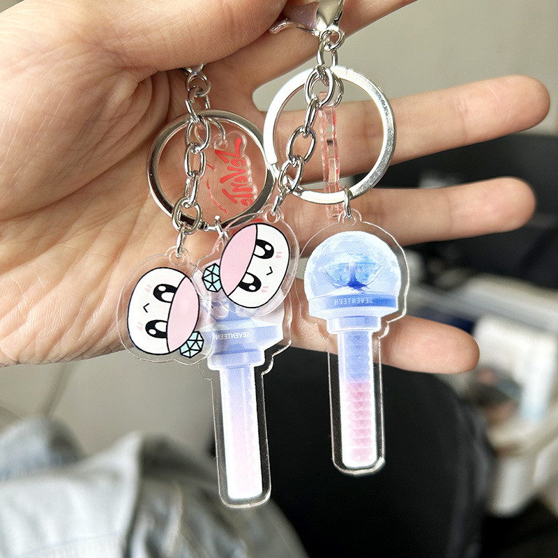Mười bảy kỷ niệm mười năm Light Stick Acrylic Móc chìa khóa JEONGHAN BULE HỒNG Móc khóa SPIL THE FEELS Shohikigen Móc khóa trong suốt treo nhẫn chìa khóa thần tượng YM