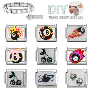 Thời Trang 8 Bóng Quyến Rũ Ý Liên Kết Phù Hợp Với Vòng Tay 9 Mm Thép Không Gỉ Trang Sức DIY Làm
