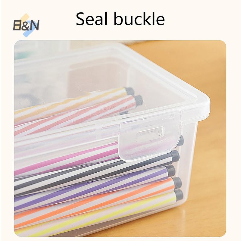 B & N 1 Hộp bút chì nhựa dung tích cực lớn có thể xếp chồng lên nhau Hộp bút chì trong suốt Đồ dùng văn phòng Hộp sắp xếp lưu trữ.