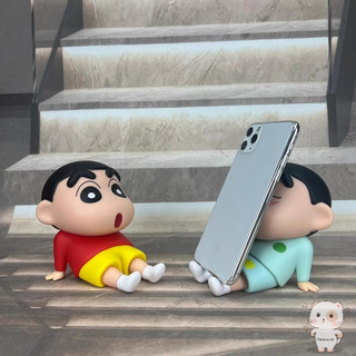 【Chamvn】Đồ trang trí búp bê nhựa vinyl Shin-chan Giá đỡ điện thoại máy tính bảng hoạt hình dễ thương