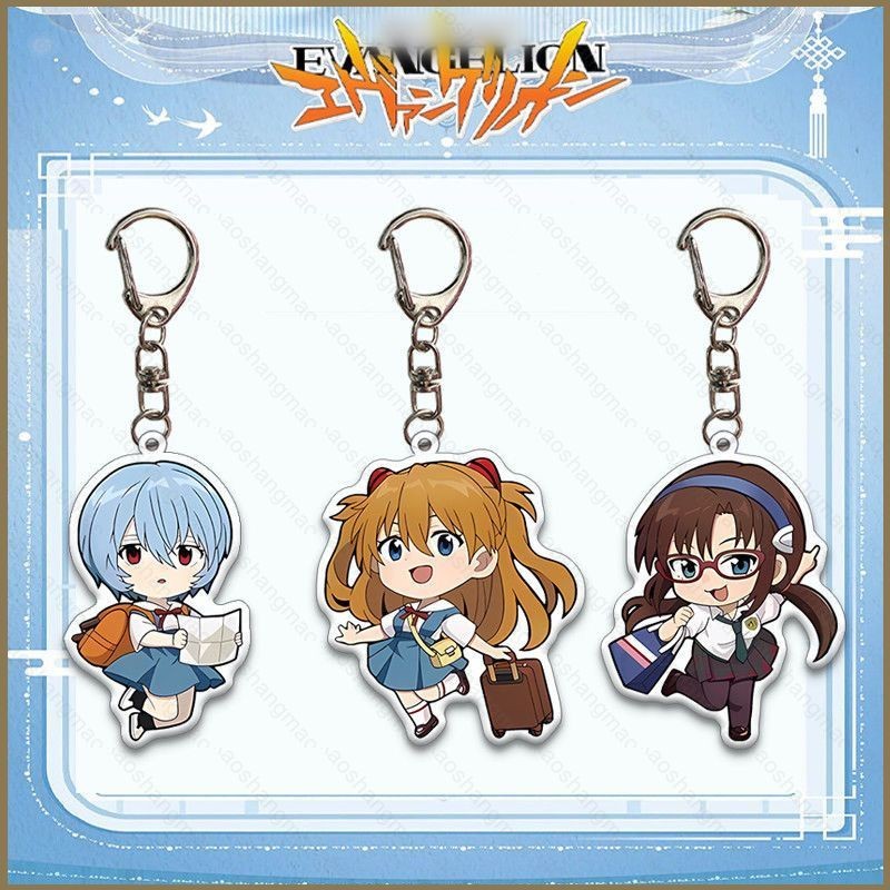 HK1 NEON GENESIS EVANGELION Acrylic Móc Khóa Ba Lô Mặt Dây Chuyền Túi Phụ Kiện EVA Anime Ngoại Vi KH1